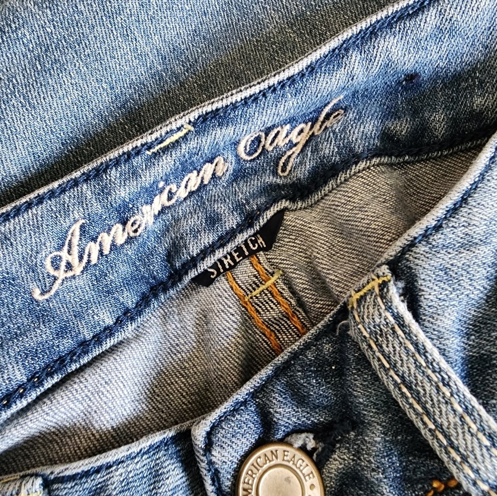 Y2K AE Hipster Distressed Jeans, Women's 0 - Picture 7 of 10
